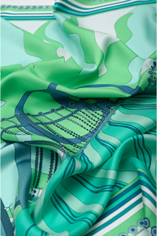 Bridge Silk Scarf Green - 2