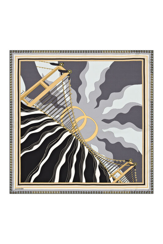 Bridge Silk Scarf Grey - 1