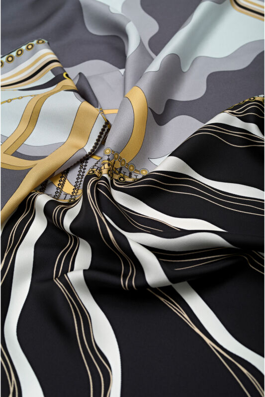 Bridge Silk Scarf Grey - 2