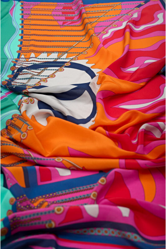 Bridge Silk Shawl Orange - 3