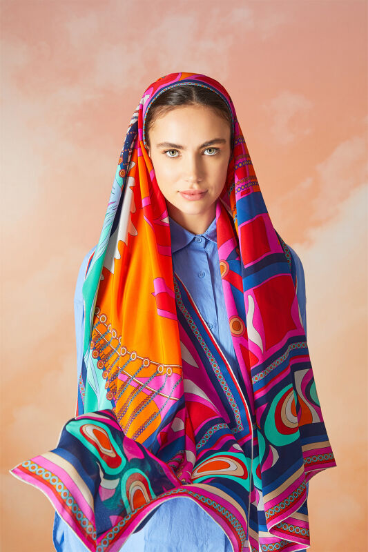 Bridge Silk Shawl Orange - 2