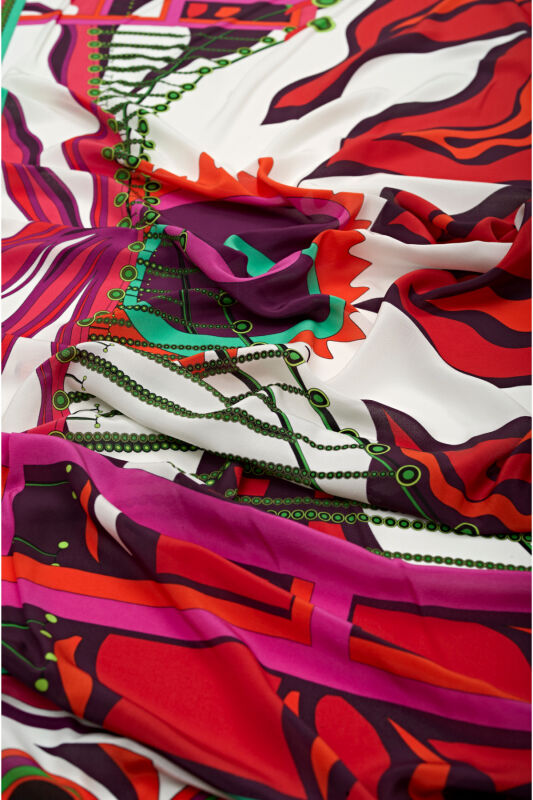 Bridge Silk Shawl Red - 3