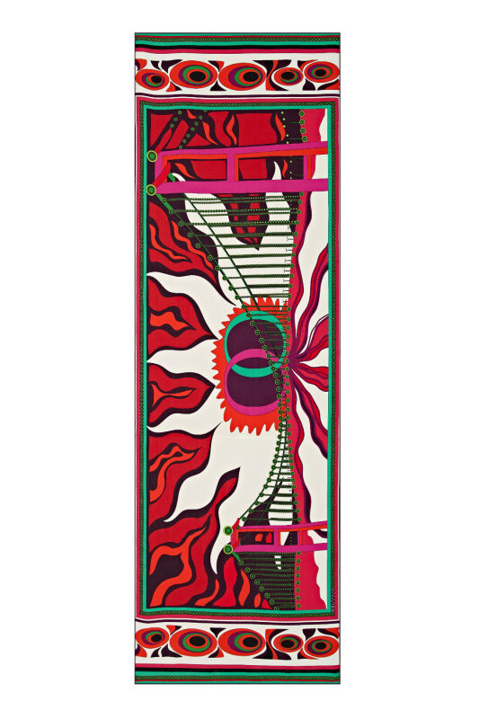 Bridge Silk Shawl Red - 1