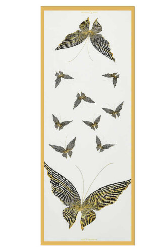 Butterfly Silk Shawl White - 1