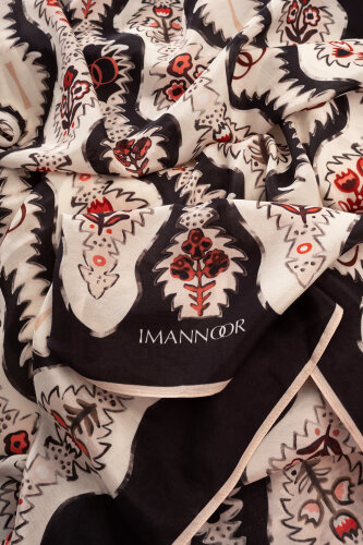 Çağlayan Beyaz Pamuk Floş Şal 72x212 - Imannoor (4)