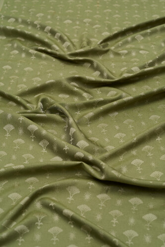 Carnation Monogram Silk Shawl Green - 3
