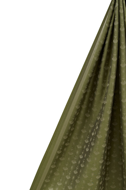 Carnation Monogram Silk Shawl Green - 5