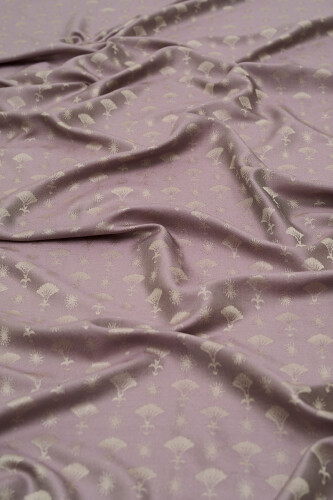Carnation Monogram Silk Shawl Lilac - 3