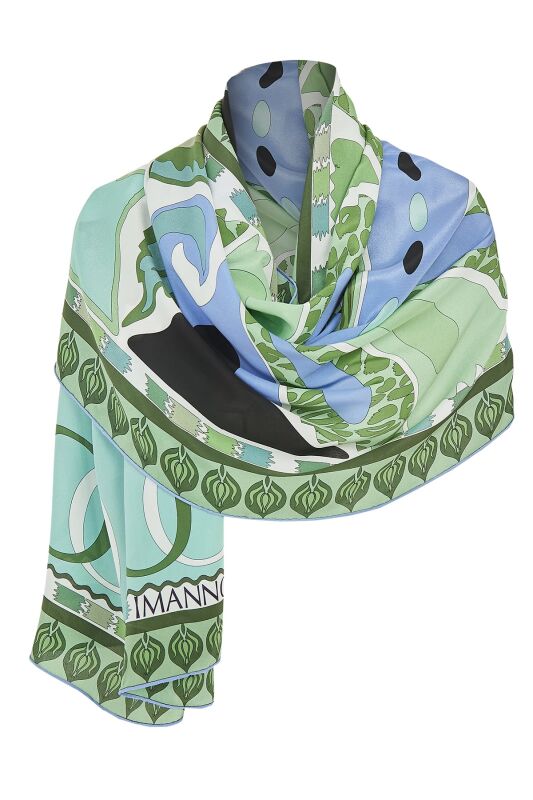 Carnation of Circus Silk Shawl Green - 5