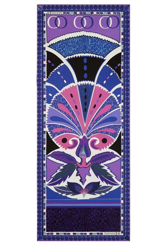 Carnation of Circus Silk Shawl Purple - 1