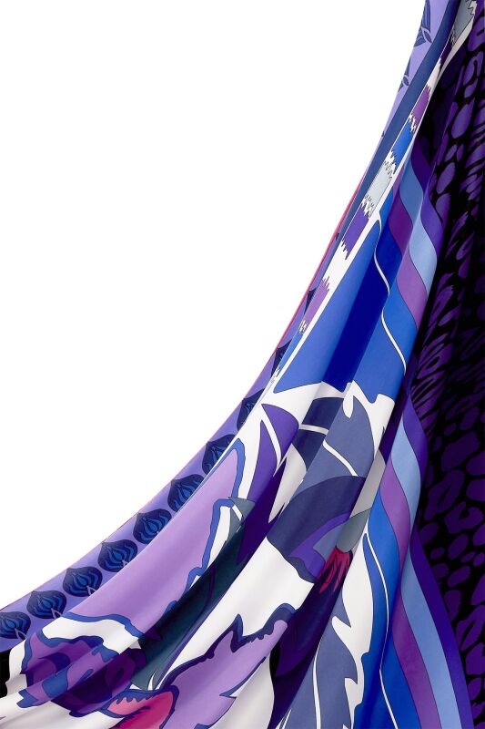 Carnation of Circus Silk Shawl Purple - 3