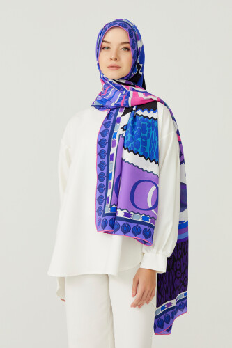 Carnation of Circus Silk Shawl Purple - 2