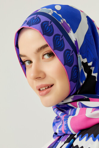 Carnation of Circus Silk Shawl Purple - 6