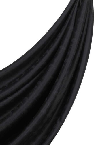 Carnation Monogram Silk Shawl Black - 5