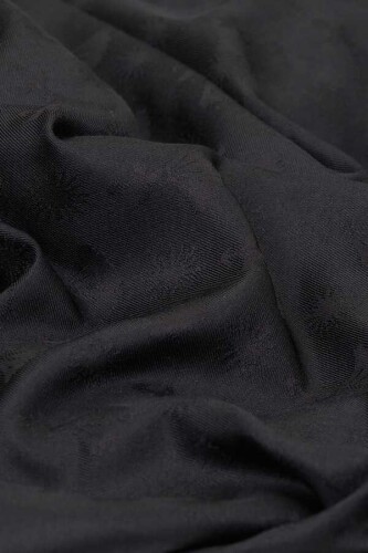 Carnation Monogram Silk Shawl Black - 3