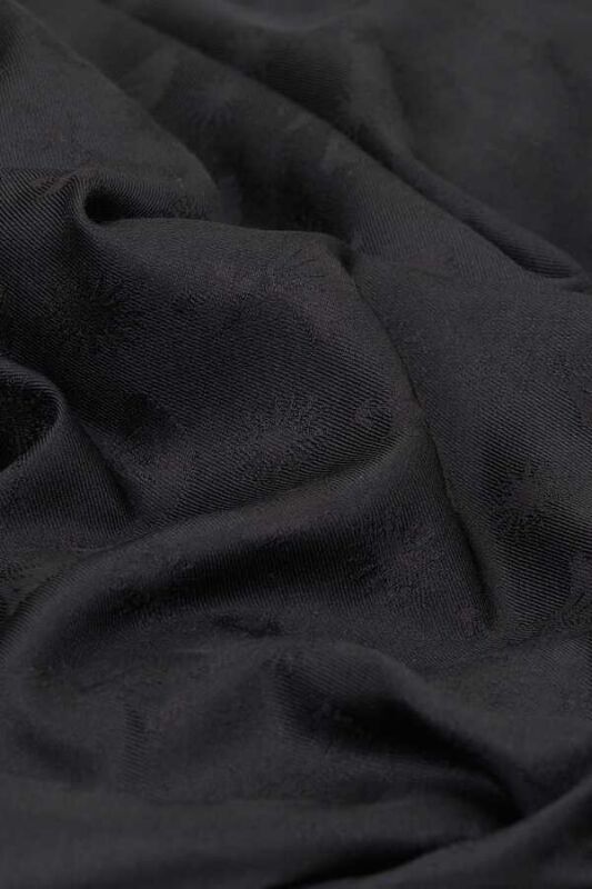 Carnation Monogram Silk Shawl Black - 3