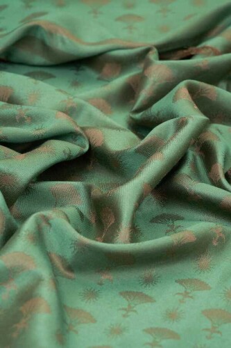 Carnation Monogram Silk Shawl Green - 4