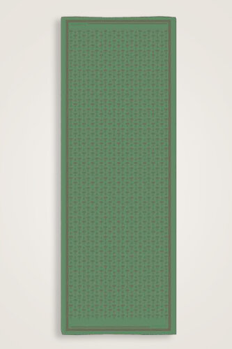 Carnation Monogram Silk Shawl Green - Imannoor (1)
