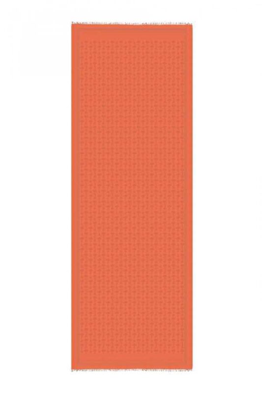 Carnation Monogram Silk Shawl Orange - 1