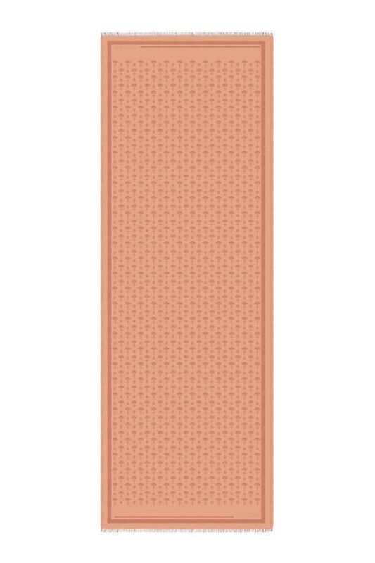 Carnation Monogram Silk Shawl Salmon - 1