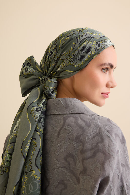 Cascade Green Cotton Floss Shawl - 1