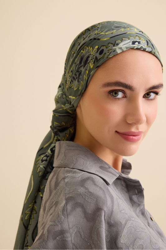 Cascade Green Cotton Floss Shawl - 3