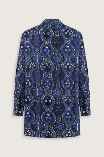 Cascade Navy Blue Silk Shirt - Imannoor (4)