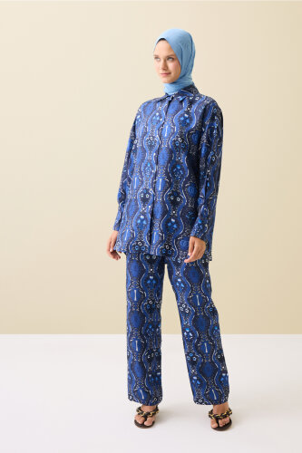 Cascade Navy Blue Silk Shirt - Imannoor (3)