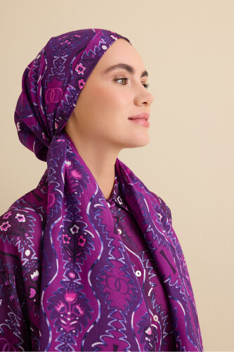 Cascade Purple Cotton Floss Shawl - 6
