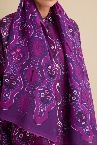 Cascade Purple Cotton Floss Shawl - 5