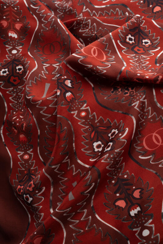 Cascade Red Cotton Floss Shawl - 4