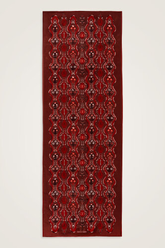 Cascade Red Cotton Floss Shawl - 2