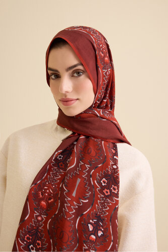 Cascade Red Cotton Floss Shawl 