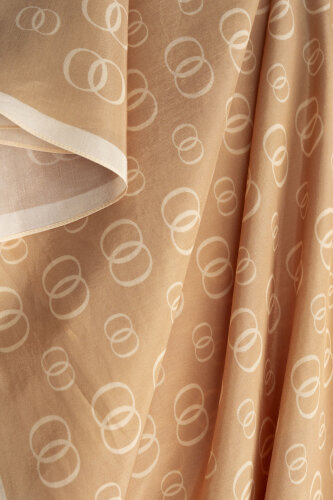 Chain Logo Camel Hair Cotton Floss Shawl - 4