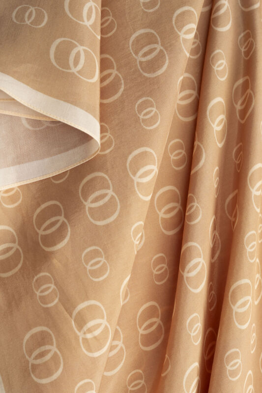 Chain Logo Camel Hair Cotton Floss Shawl - 4