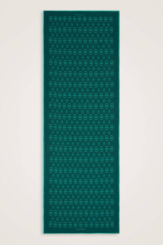 Chain Logo Dark Turquoise Cotton Floss Shawl - 2