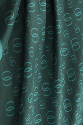 Chain Logo Dark Turquoise Cotton Floss Shawl - 4