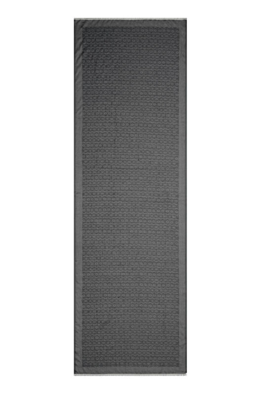 Chain Monogram Cotton Silk Shawl Anthracite - 1