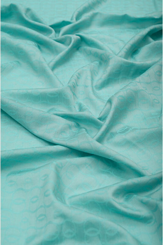 Chain Monogram Cotton Silk Shawl Nile Green - 3