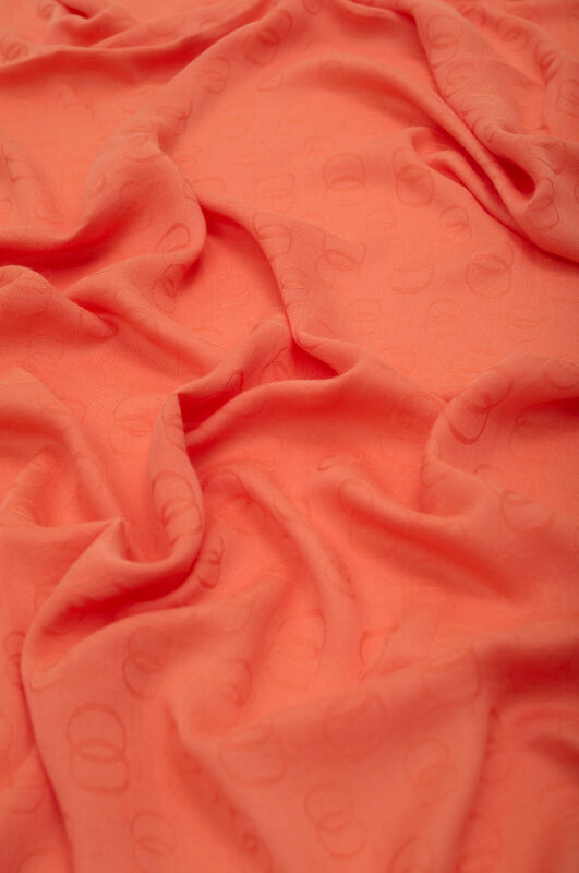 Chain Pattern Cotton Silk Shawl Orange - 3