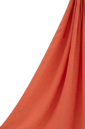 Chain Pattern Cotton Silk Shawl Orange - 2