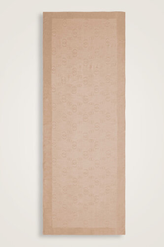 Chain Square Cotton Silk Shawl Beige - Imannoor (1)