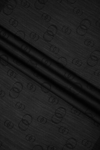 Chain Square Cotton Silk Shawl Black - 4