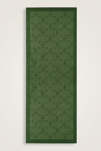 Chain Square Cotton Silk Shawl Green - Imannoor (1)