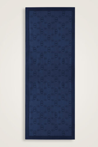 Chain Square Cotton Silk Shawl Navy - Imannoor (1)