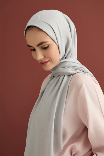 Chain Square Cotton Silk Shawl Silver Moon 