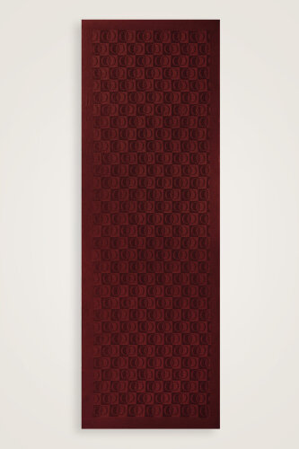 Checkerboard Pattern Naia Cotton Shawl Burgundy - Imannoor (1)