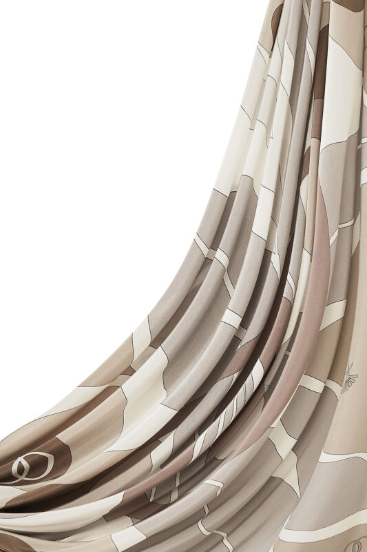 Chintamani Silk Scarf Gri - 5