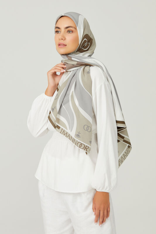 Chintamani Silk Scarf Gri - 2