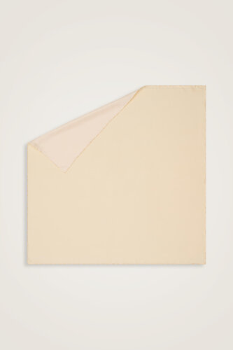 Çift Taraflı Sarı-Beyaz Tivil İpek Eşarp 90x90 - Imannoor